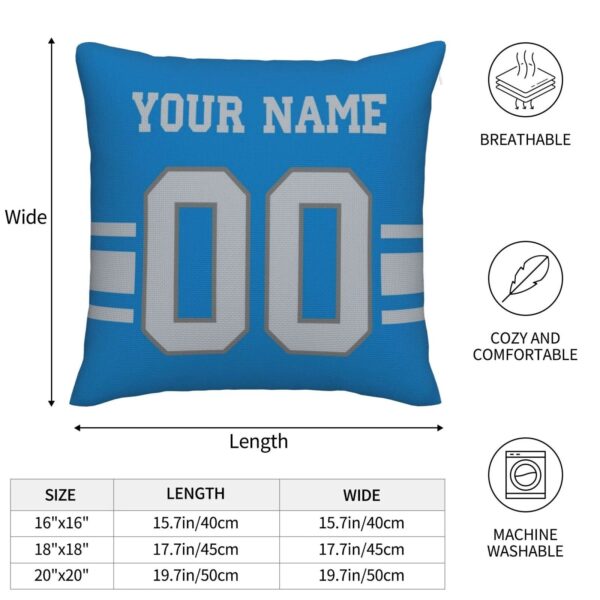 Custom D.Lions Pillow Decorative Throw Pillow Case - Print Personalized Football Team Fans Name & Number Birthday Gift Football Pillows - Image 8