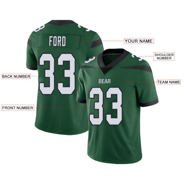 Custom NY.Jets Stitched American Football Jerseys Personalize Birthday Gifts Green Jersey - Image 2