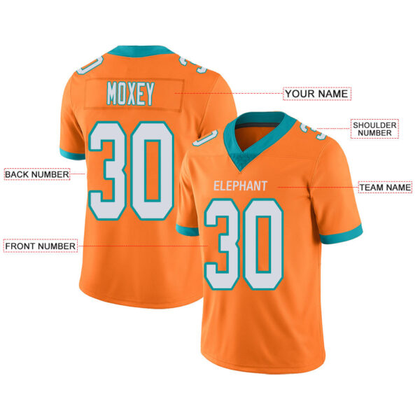 Custom M.Dolphins Stitched American Football Jerseys Personalize Birthday Gifts Orange Jersey - Image 2