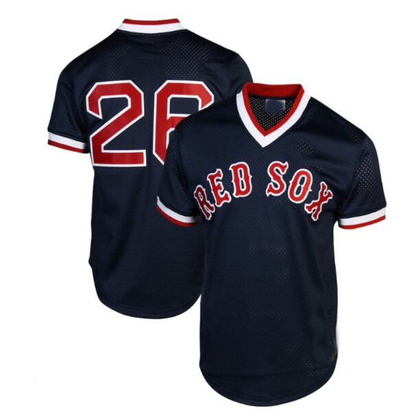 Boston Red Sox #26 Mitchell & Ness Wade Boggs 1992 Authentic Cooperstown Collection Batting Practice Jersey - Navy Blue Baseball Jerseys