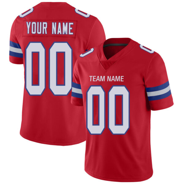 Custom NE.Patriots Stitched American Football Jerseys Personalize Birthday Gifts Red Jersey