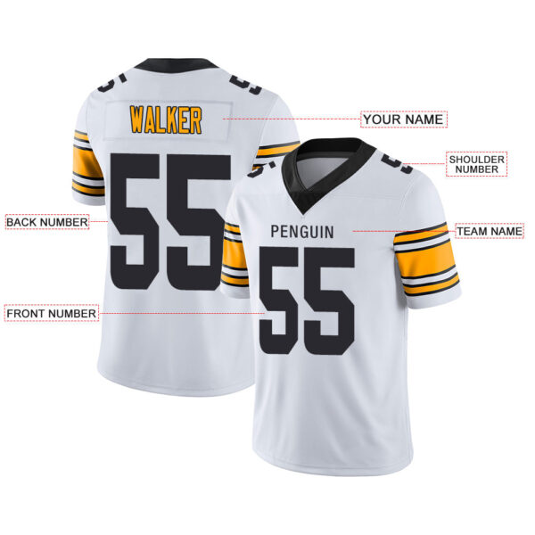 Custom P.Steelers Stitched American Football Jerseys Personalize Birthday Gifts White Jersey - Image 2