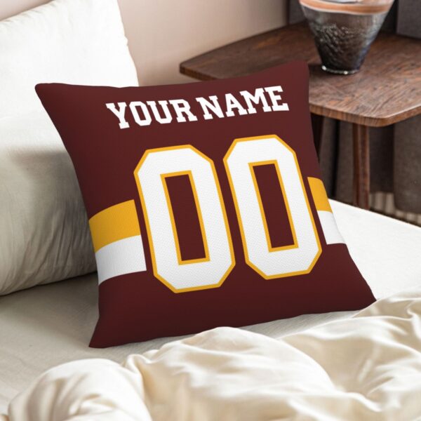 Custom Burgundy W.Commanders Decorative Throw Pillow Case - Print Personalized Football Team Fans Name & Number Birthday Gift - Image 8