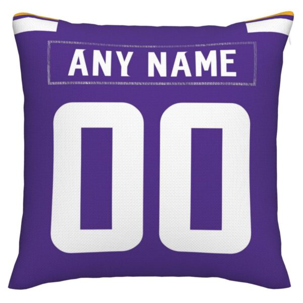 Custom MN.Vikings Pillow Decorative Throw Pillow Case - Print Personalized Football Team Fans Name & Number Birthday Gift Football Pillows - Image 2