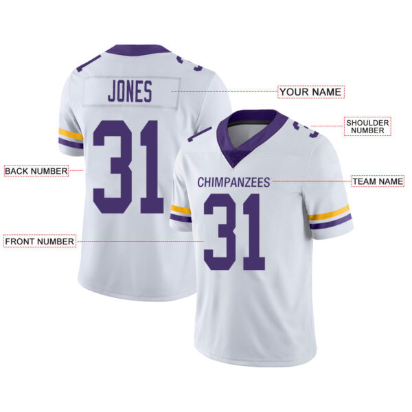 Custom MN.Vikings Stitched American Football Jerseys Personalize Birthday Gifts White Jersey - Image 2