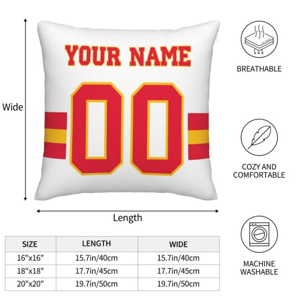 Custom KC.Chiefs Pillow Decorative Throw Pillow Case - Print Personalized Football Team Fans Name & Number Birthday Gift Football Pillows - Image 4