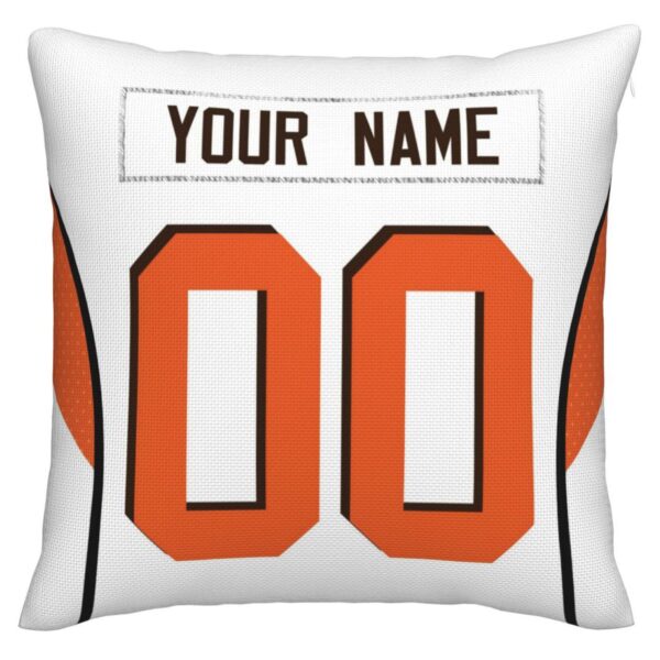 Custom C.Browns Pillow Decorative Throw Pillow Case - Print Personalized Football Team Fans Name & Number Birthday Gift Football Pillows - Image 2