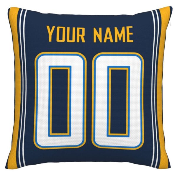 Custom LA.Chargers Pillow Decorative Throw Pillow Case - Print Personalized Football Team Fans Name & Number Birthday Gift Football Pillows - Image 3