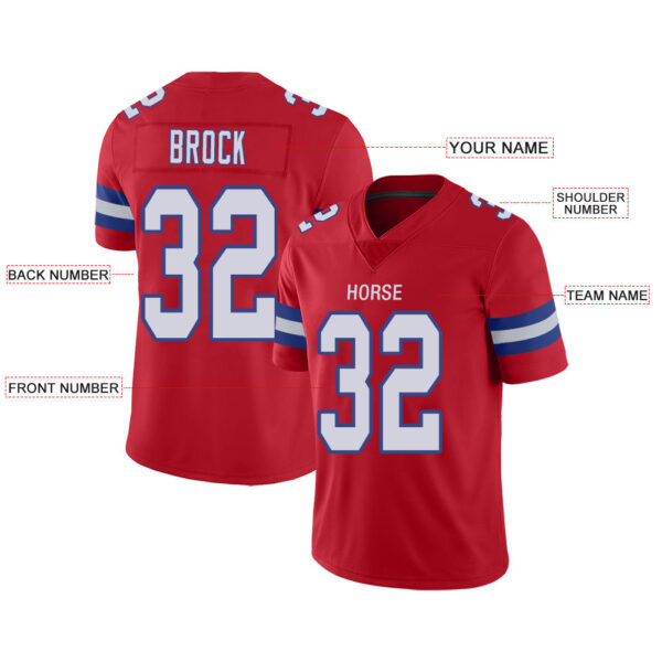 Custom NE.Patriots Stitched American Football Jerseys Personalize Birthday Gifts Red Jersey - Image 2