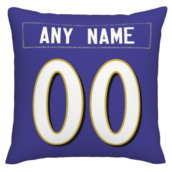 Custom B.Ravens Pillow Purple Football Team Decorative Throw Pillow Case Print Personalized Football Style Fans Letters & Number Birthday Gift Football Pillows - Image 2