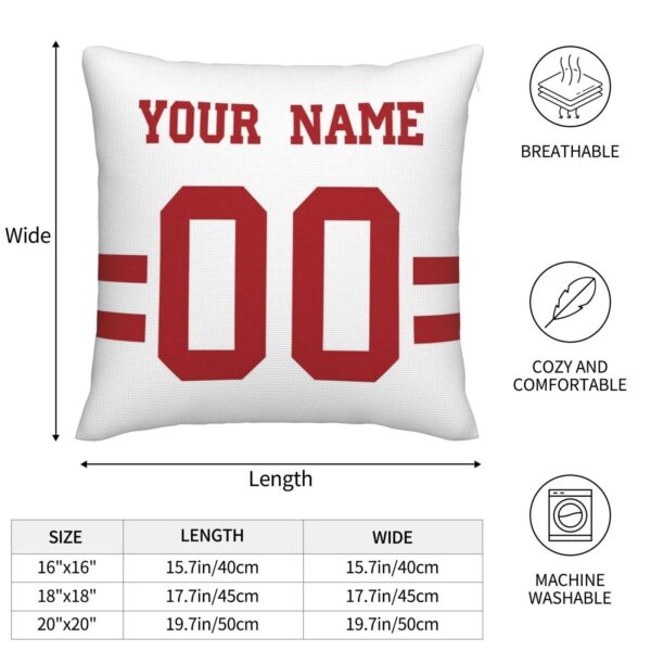 Custom SF.49ers Pillow Decorative Throw Pillow Case - Print Personalized Football Team Fans Name & Number Birthday Gift Football Pillows - Image 4