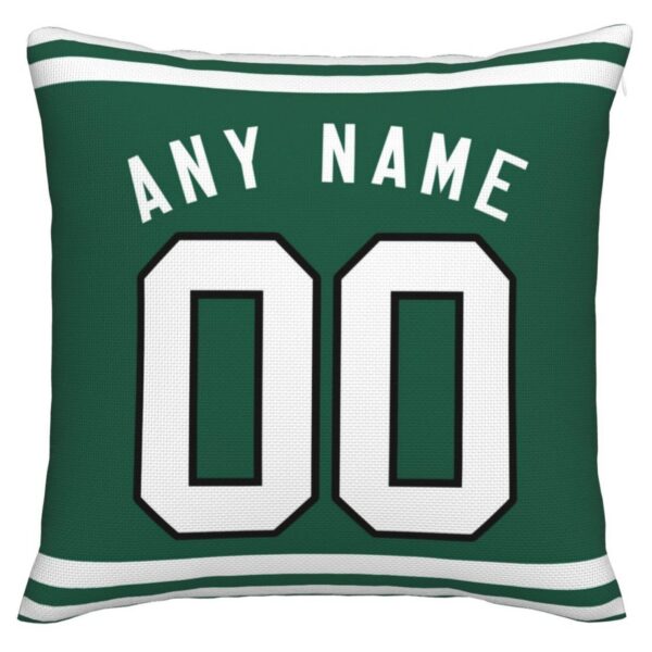 Custom NY.Jets Pillow Decorative Throw Pillow Case - Print Personalized Football Team Fans Name & Number Birthday Gift Football Pillows - Image 2