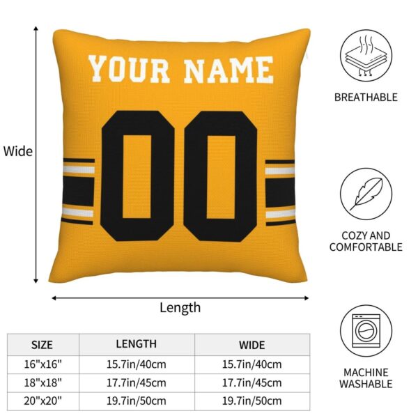 Custom P.Steelers Pillow Decorative Throw Pillow Case - Print Personalized Football Team Fans Name & Number Birthday Gift Football Pillows - Image 8