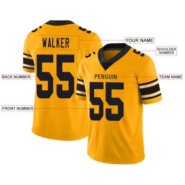 Custom P.Steelers Stitched American Football Jerseys Personalize Birthday Gifts Yellow Jersey - Image 2