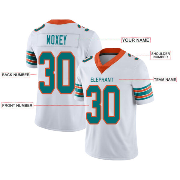 Custom M.Dolphins Stitched American Football Jerseys Personalize Birthday Gifts White Jersey - Image 2