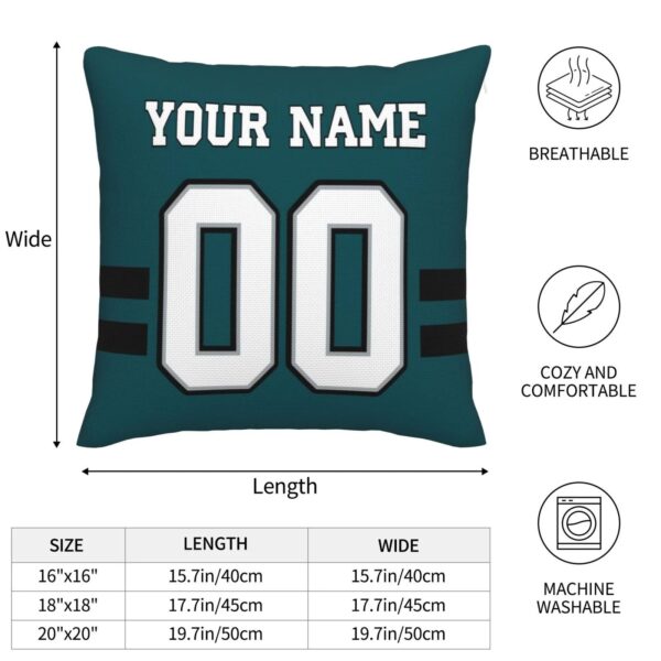 Custom P.Eagles Pillow Decorative Throw Pillow Case - Print Personalized Football Team Fans Name & Number Birthday Gift Football Pillows - Image 6