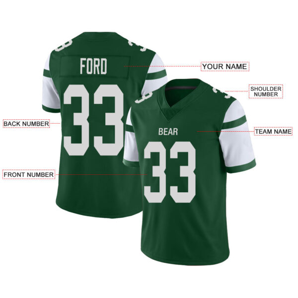 Custom NY.Jets Stitched American Football Jerseys Personalize Birthday Gifts Green Jersey - Image 2