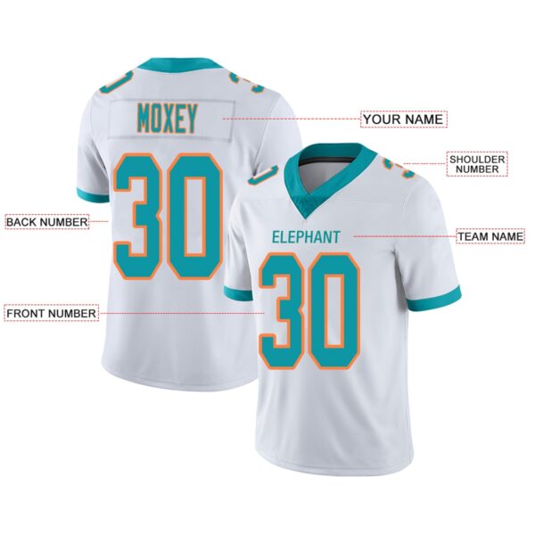 Custom M.Dolphins Football Jerseys Team Player or Personalized Design Your Own Name for Men's Women's Youth Jerseys Aqua - Image 4