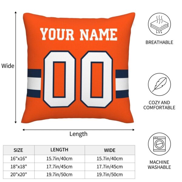 Custom D.Broncos Pillow Decorative Throw Pillow Case - Print Personalized Football Team Fans Name & Number Birthday Gift Football Pillows - Image 6