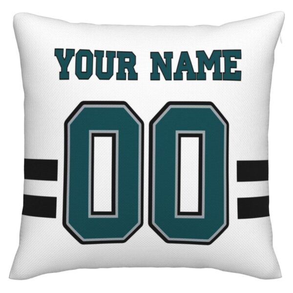 Custom P.Eagles Pillow Decorative Throw Pillow Case - Print Personalized Football Team Fans Name & Number Birthday Gift Football Pillows - Image 3