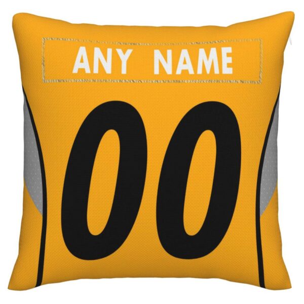 Custom P.Steelers Pillow Decorative Throw Pillow Case - Print Personalized Football Team Fans Name & Number Birthday Gift Football Pillows - Image 2