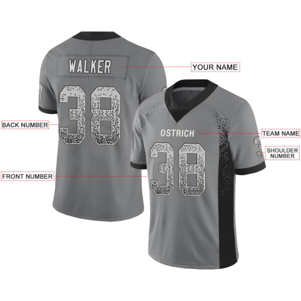 Custom LV.Raiders Stitched American Football Jerseys Personalize Birthday Gifts Grey Jersey - Image 2