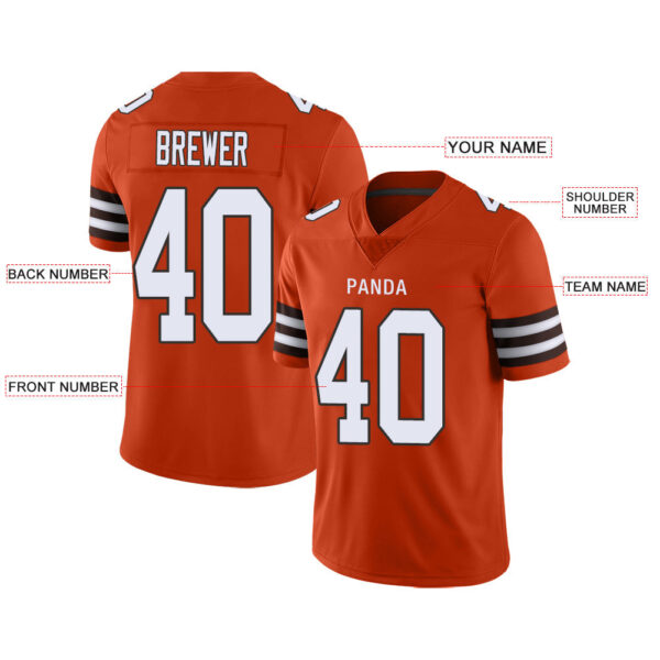 Custom C.Brown Stitched American Football Jerseys Personalize Birthday Gifts Orange Jersey - Image 2