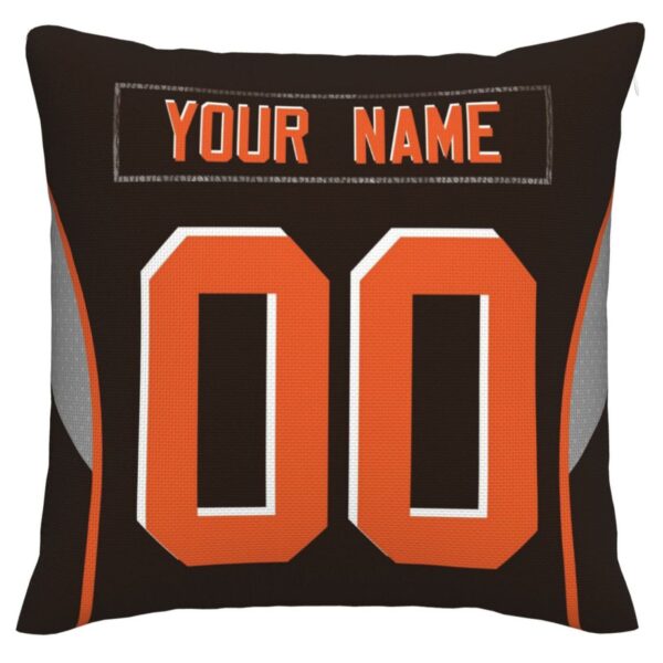 Custom C.Browns Pillow Decorative Throw Pillow Case - Print Personalized Football Team Fans Name & Number Birthday Gift Football Pillows - Image 3