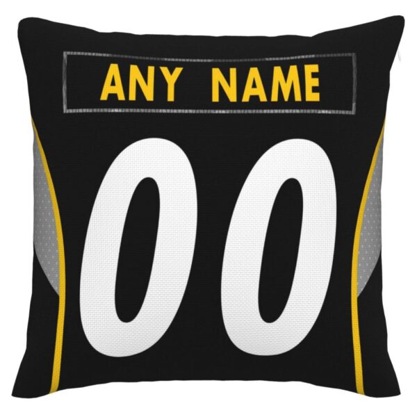 Custom P.Steelers Pillow Decorative Throw Pillow Case - Print Personalized Football Team Fans Name & Number Birthday Gift Football Pillows - Image 3