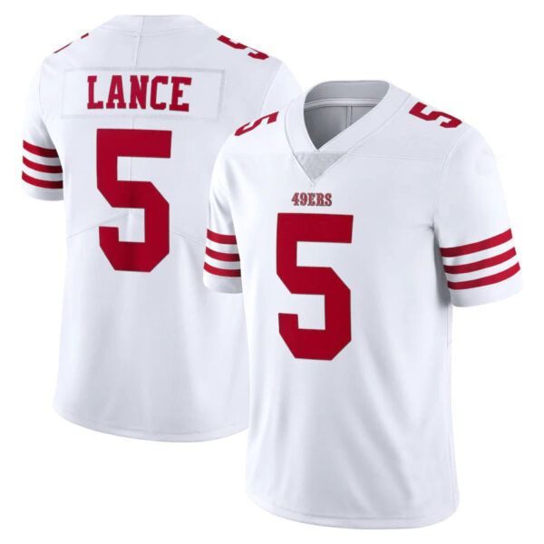 SF.49ers  5 Trey Lance New White Stitched American Football Jerseys 2022 - Image 2