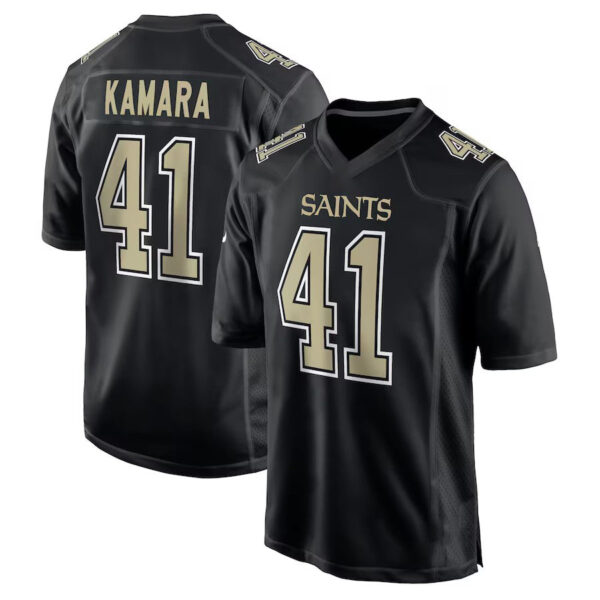 NO.Saints #41 Alvin Kamara Black Fashion Vapor Limited Jersey Stitched American Football Jerseys - Image 2