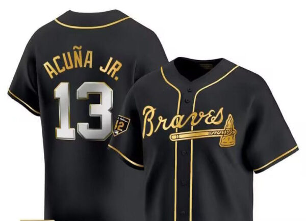 Atlanta Braves #13 Ronald Acuna Jr. Cream Alternate Jersey Stitches Baseball Jerseys