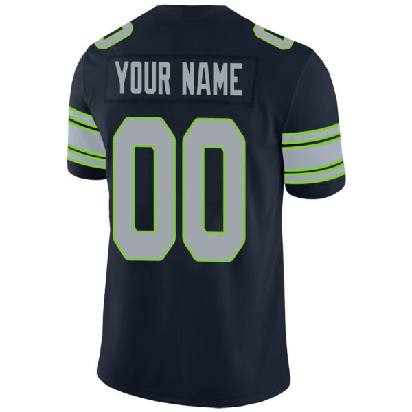 Custom S.Seahawks Stitched American Football Jerseys Personalize Birthday Gifts Navy Jersey - Image 3