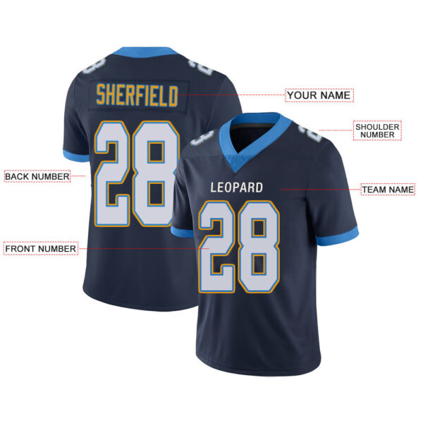 Custom LA.Chargers Stitched American Football Jerseys Personalize Birthday Gifts Navy Jersey - Image 2