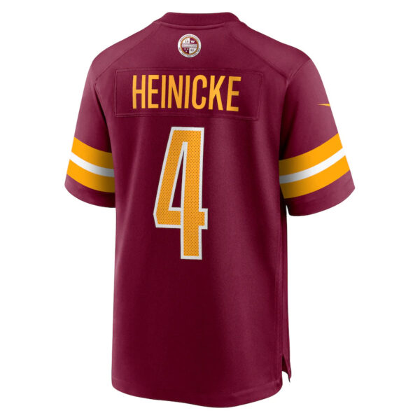 W.Commanders #4 Taylor Heinicke Burgundy Game Jersey Stitched American Football Jerseys - Image 2