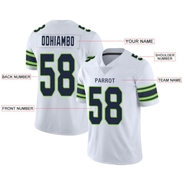 Custom S.Seahawks Stitched American Football Jerseys Personalize Birthday Gifts White Jersey - Image 2