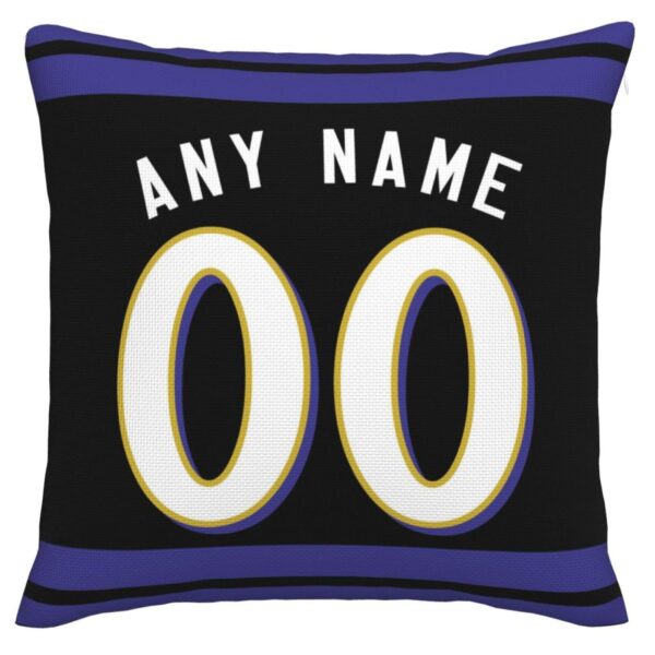 Custom B.Ravens Pillow Purple Football Team Decorative Throw Pillow Case Print Personalized Football Style Fans Letters & Number Birthday Gift Football Pillows - Image 2