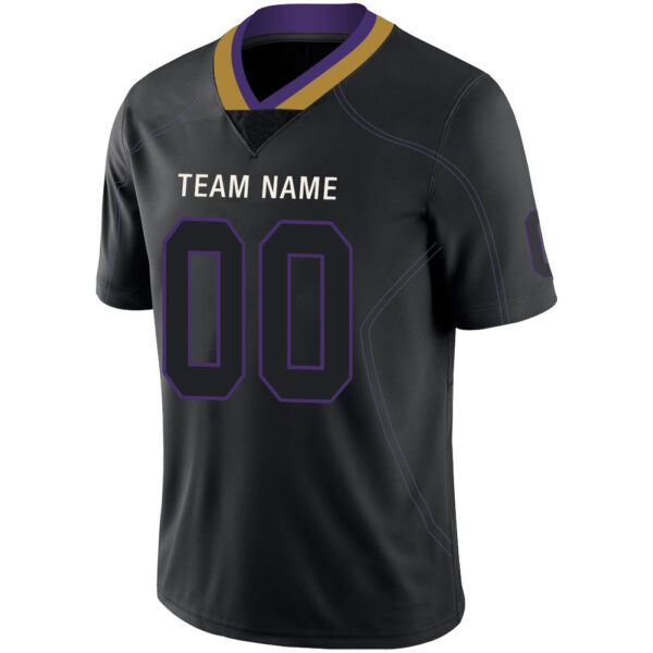 Custom B.Ravens Men's American  Black Fashion Vapor Limited Stitched Football Jerseys - Image 4