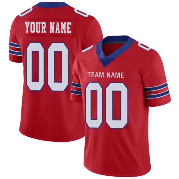 Custom B.Bills Football Jerseys Team Player or Personalized Design Your Own Name for Men's Women's Youth Jerseys Royal - Image 2