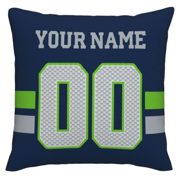 Custom S.Seahawks Pillow Decorative Throw Pillow Case - Print Personalized Football Team Fans Name & Number Birthday Gift Football Pillows - Image 3