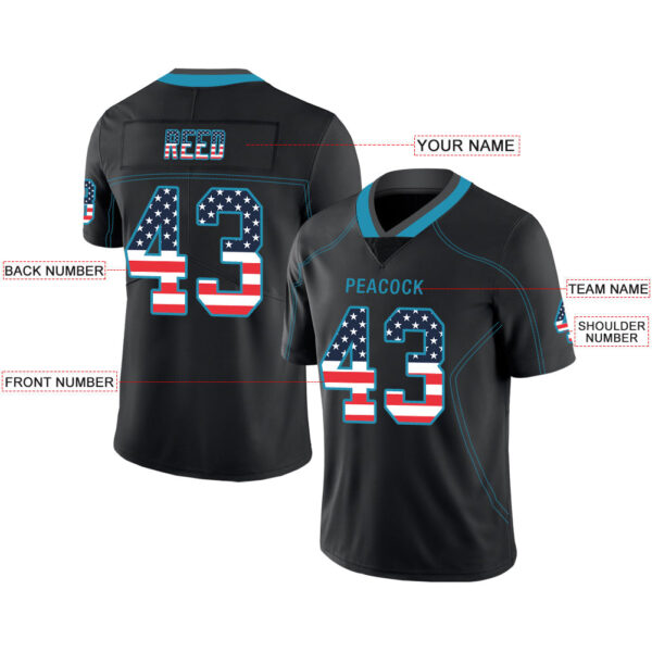 Custom C.Panther Stitched American Jerseys Personalize Birthday Gifts Black Football Jersey - Image 2