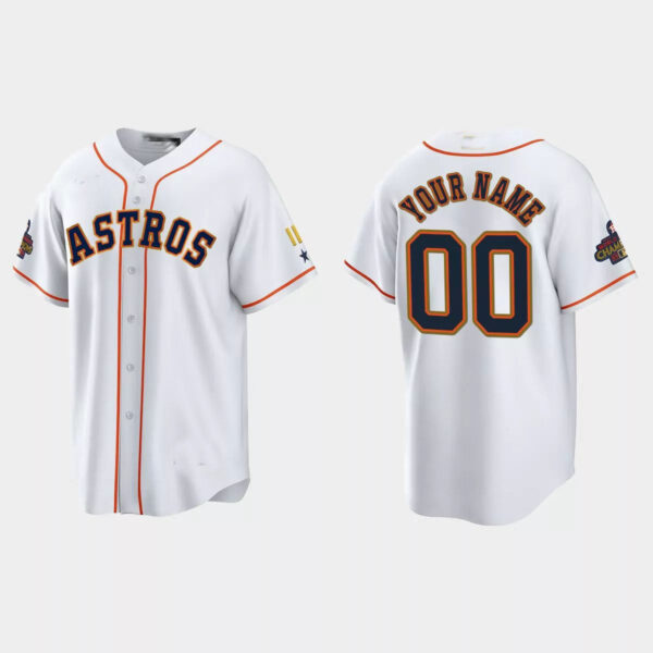 Custom Houston Astros 2023 Gold Program Jersey C White Stitches Baseball Jerseys