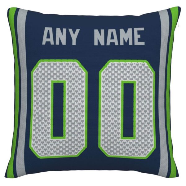 Custom S.Seahawks Pillow Decorative Throw Pillow Case - Print Personalized Football Team Fans Name & Number Birthday Gift Football Pillows - Image 2