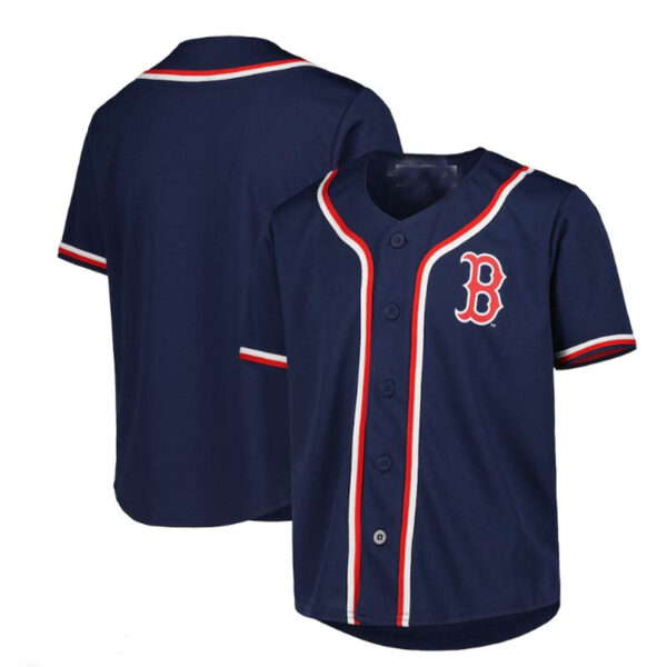 Boston Red Sox Navy Full-Button Replica Jersey Baseball Jerseys