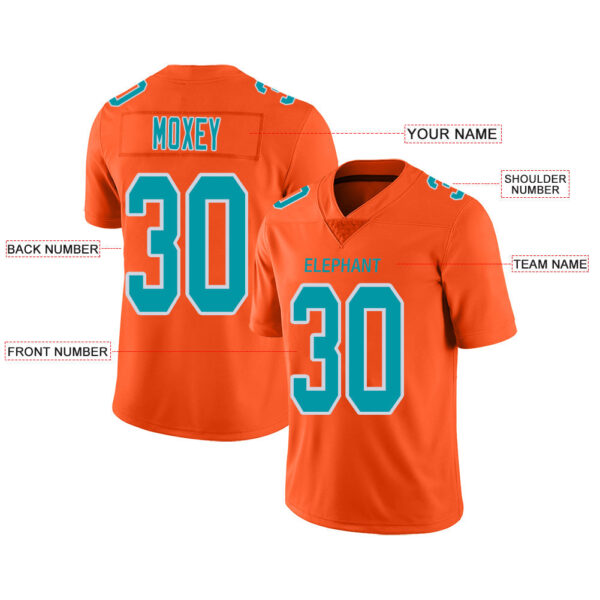 Custom M.Dolphins Stitched American Football Jerseys Personalize Birthday Gifts Orange Jersey - Image 2