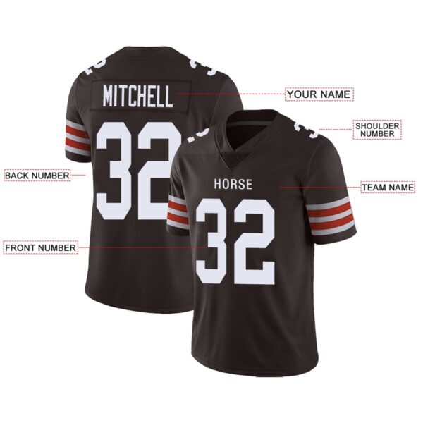 Custom C.Browns Football Jersey Team Player or Personalized Design Your Own Name for Men's Women's Youth Jerseys Brown - Image 4