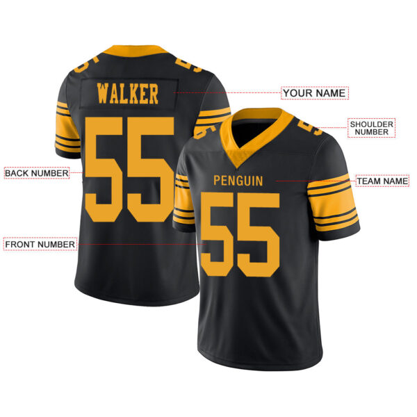 Custom P.Steelers Stitched American Football Jerseys Personalize Birthday Gifts Black Jersey - Image 2