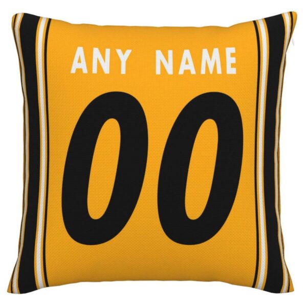 Custom P.Steelers Pillow Decorative Throw Pillow Case - Print Personalized Football Team Fans Name & Number Birthday Gift Football Pillows - Image 2