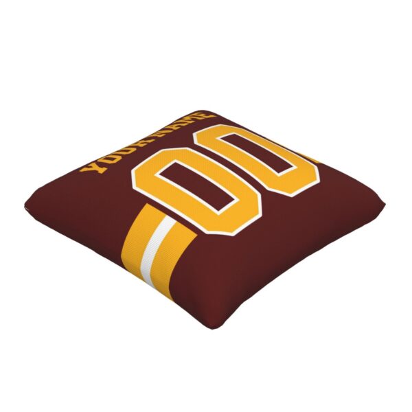 Custom Burgundy Gold W.Commanders Decorative Throw Pillow Case - Print Personalized Football Team Fans Name & Number Birthday Gift - Image 2