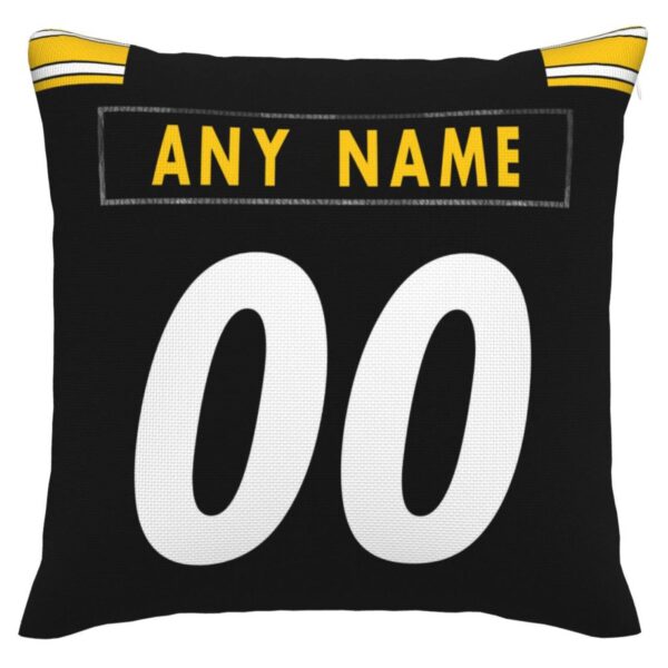 Custom P.Steelers Pillow Decorative Throw Pillow Case - Print Personalized Football Team Fans Name & Number Birthday Gift Football Pillows - Image 2